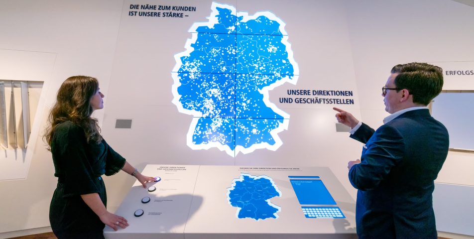 Mehr als 5.200 Direktionen und Geschäftsstellen und damit immer nah am Kunden: Die Deutschlandkarte zeigt, wo wir zu finden sind.